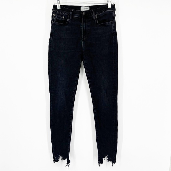 AGOLDE Sophie Skinny Ankle Jeans in Washed Black - Picture 2 of 8